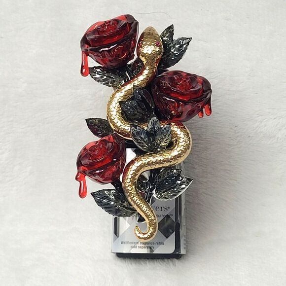 BBW Gold Snake with Red Roses Blood Wallflowers Plug 2024 Halloween NEW OOS - Picture 1 of 6